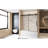 Single Sliding Bathroom Shower Door 56 - 60 "W X 60" H, 6Mm Clear Tempered Glass, Film, Matte Black Square Tube Track, Stainless Steel Handle, American Design, Large Wheels For Long Lasting