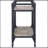 Rustic Oak & Charcoal Finish Serving Cart