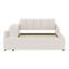 Cadre de lit en velours avec base de lit tapissier, cadre de lit mère et enfant avec bureau de chevet et petit tabouret rond-176725234-176725232