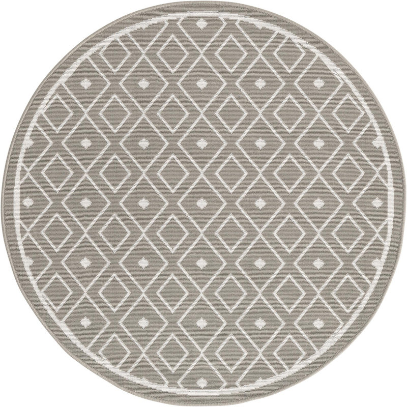 Geometric Indoor / Outdoor Rug, Round 4'