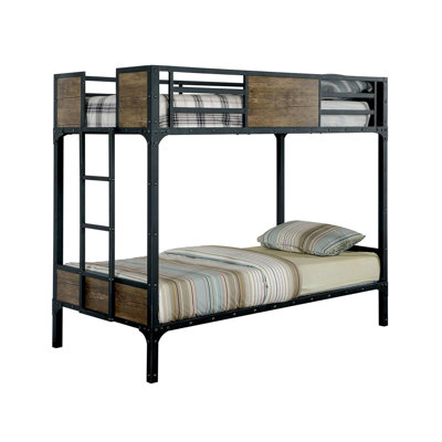 Metal Full Bunk Bed In Black