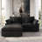 Slipcovered Upholstered Modular Sofa With Ottoman-110374986-110374989