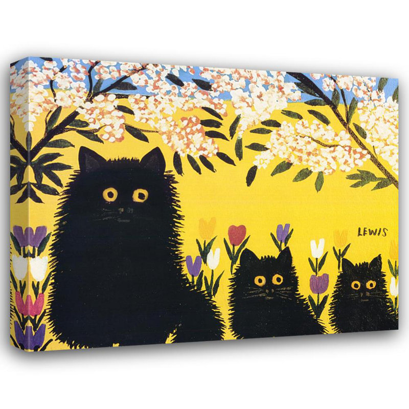 Three Cats, 19" H x 24" W