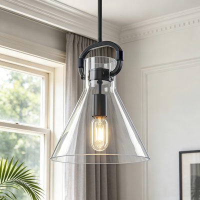1-light Modern Industrial Cone Pendant Light