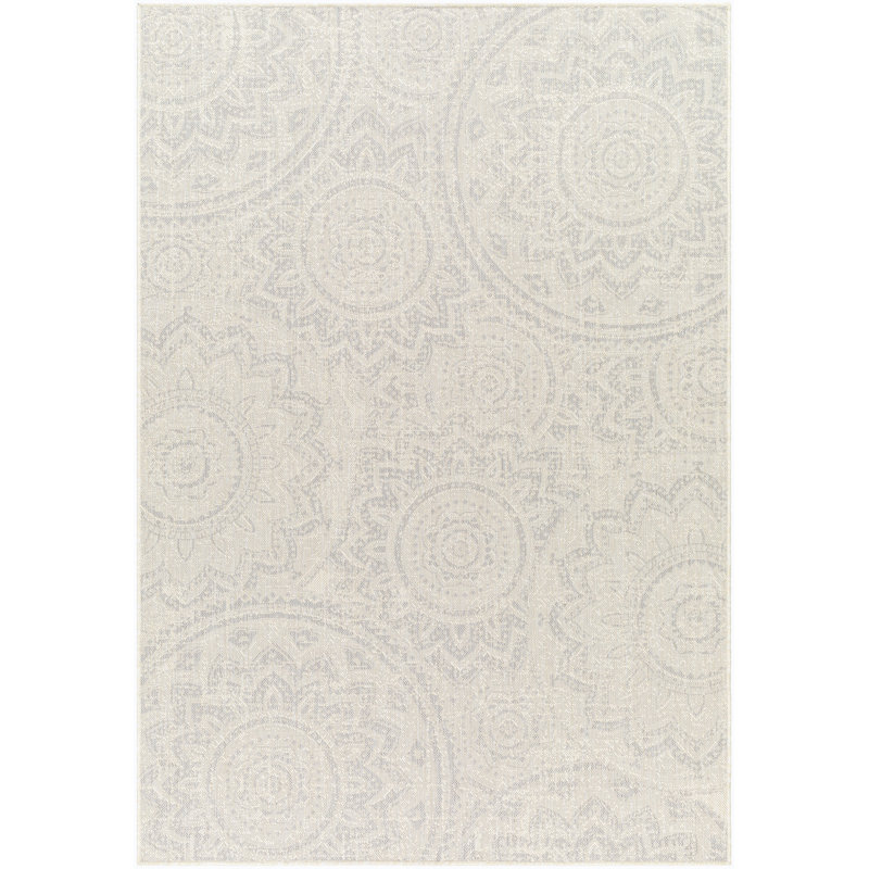 Ashfaq Indoor & Outdoor Boho Rug Ivory/Grey, Rectangle 120 x 170cm
