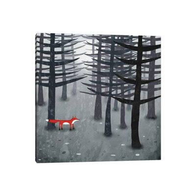 The Fox And The Forest by Nic Squirrell - Wrapped Canvas Print