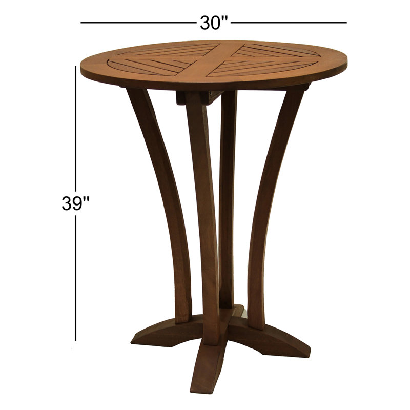 Table de bar en bois d'eucalyptus résistant aux intempéries