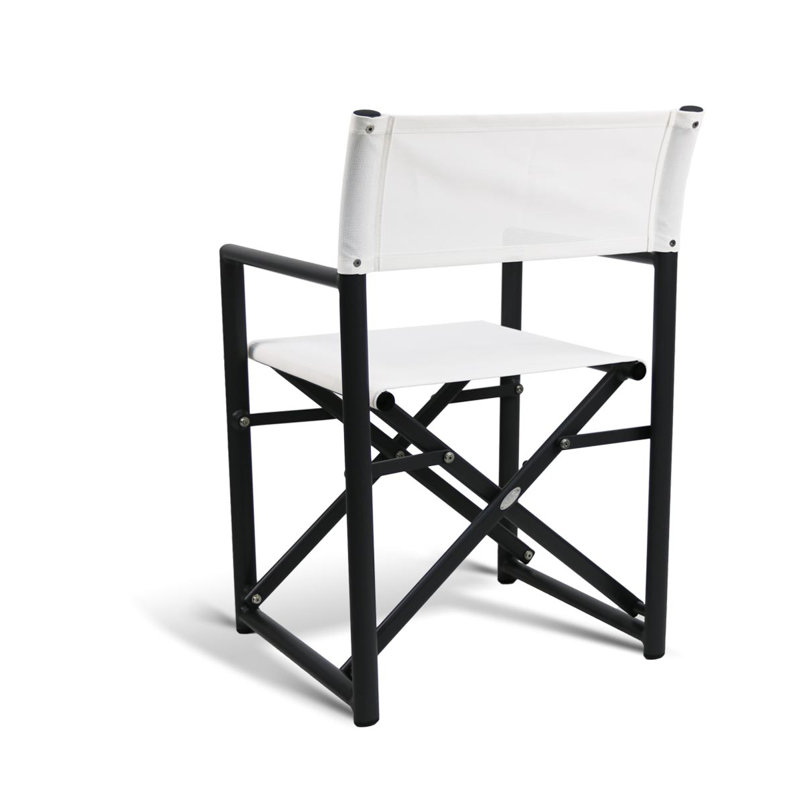 Campaign Folding Armchair, Antracite/White