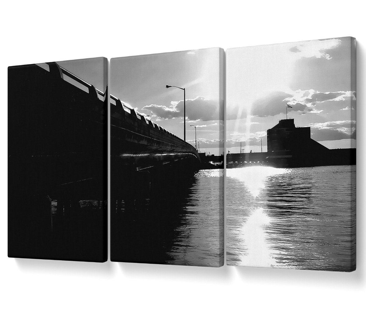 Ebern Designs The Pier Above - 3 Piece Wrapped Canvas Graphic Art ...