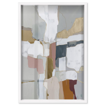 Décoration murale bohème minéral Shards V Shadowbox Print par Art Remedy, cadre blanc, 16 x 24