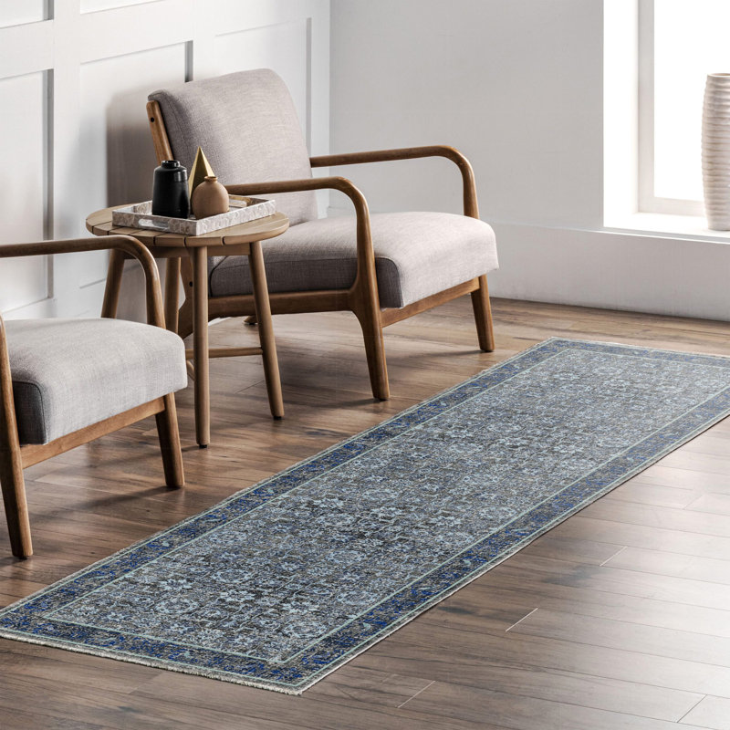 Tapis rectangulaire Zyir avec envers antidérapant, Tapis de couloir 6 pi 7 po x 13 pi 2 po