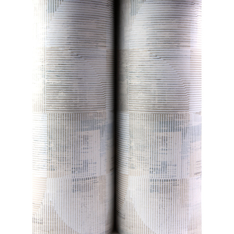 Papier peint géométrique Woodbine, Gris
