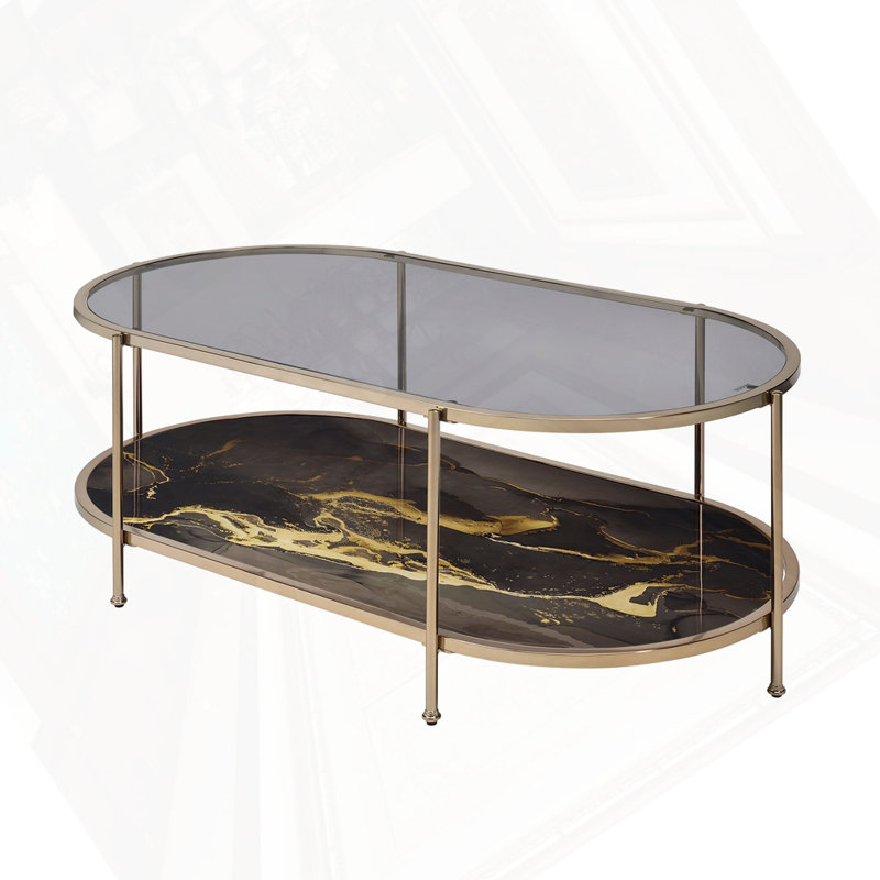 Table basse en verre et champagne