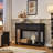 Farmhouse 46" Console Table with 2 Drawers, Rustic Wood 2 Tier Entryway Table with Open Storage Shelf for Entry, Large Mid-Century Vintage Sofa Tables Behind Couch for Living Room (Black)-1228028827