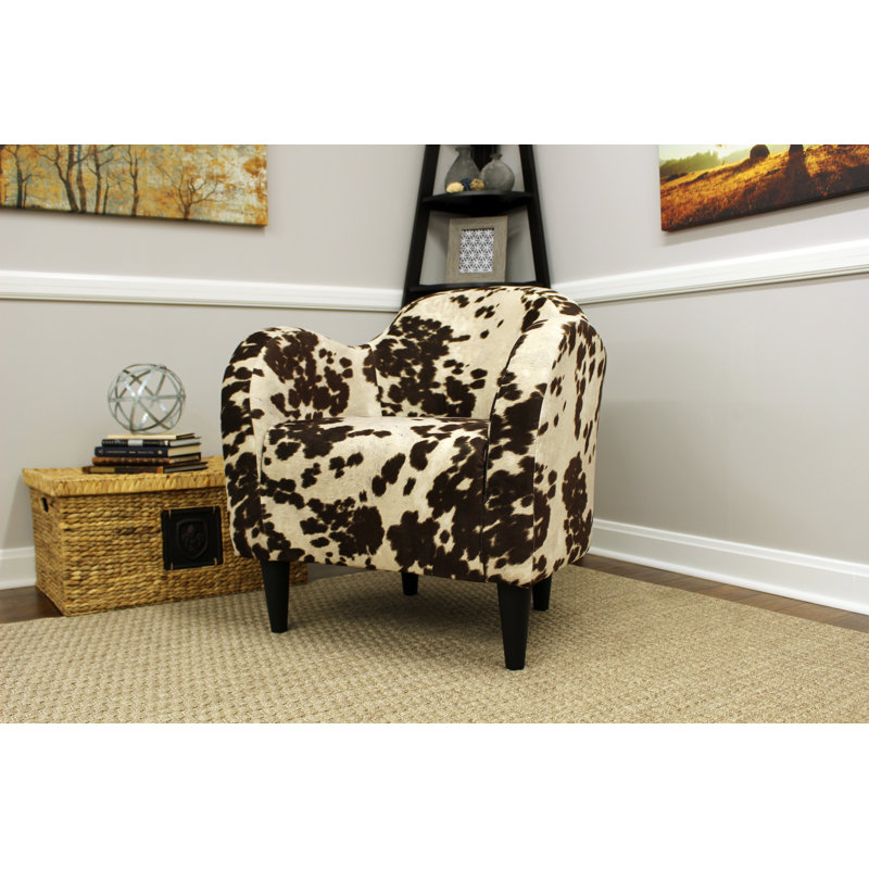 Lalu 30" Wide Armchair, Cowhide Brown