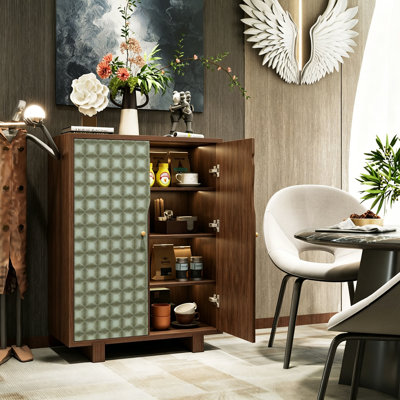 Vintage Solid Wood Storage Cabinet for Living Room