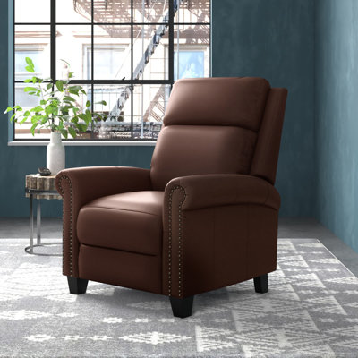 Fauteuil inclinable en cuir fleur 33,5 po