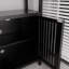 Meuble de rangement noir en bambou à grande capacité pour salle de bain