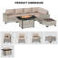 Ensemble modulaire de patio en osier 7 pièces avec table de foyer et ensemble de conversation extérieur rembourré en PEHD 7 pièces-115485502