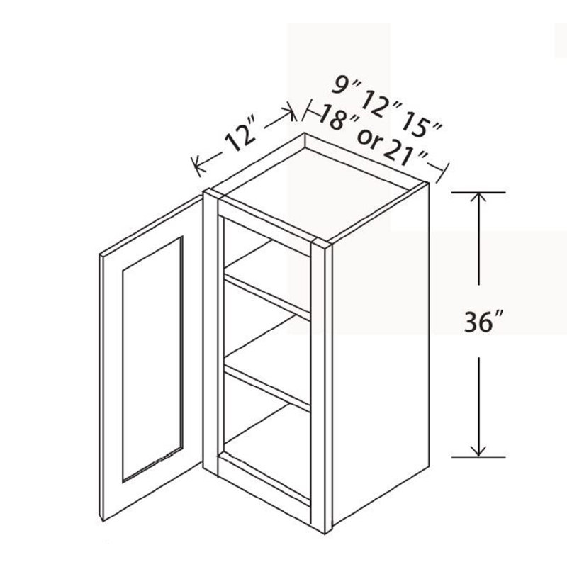 Armoire de cuisine murale - style Shaker, H 36 po x l 21 po x P 13 po