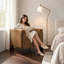 Fauteuil d'appoint en chenille vertical avec pieds en bois de noyer pour salon ou coin lecture-2016888981