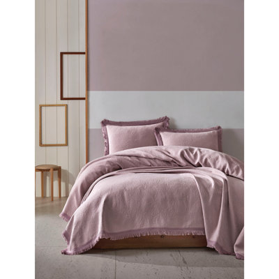100% Cotton Double Pique Set, Lilac | Includes 2 Pillowcases (19.7 x 27.6) | Pique Size: 94.5 x 102.4 | 170 GSM, Machine Washable at 86°F | Soft & Durable, 165 Thread Count, Elegant Bedroom Upgrade