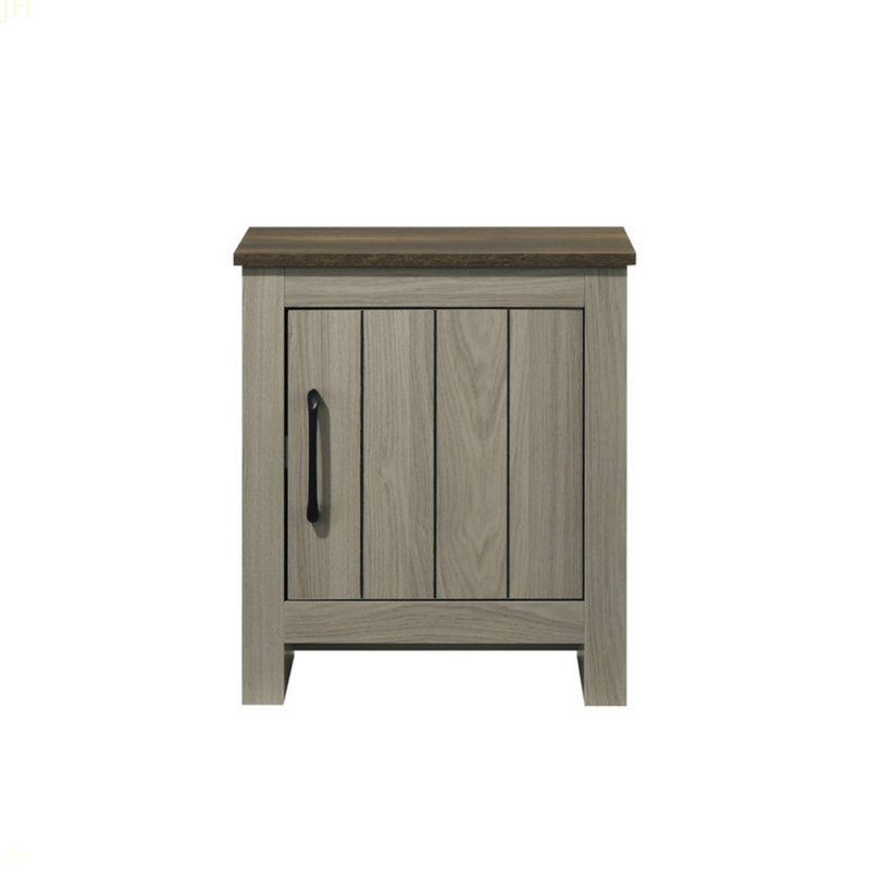 Table de bout l 16 po, table d'appoint, table de chevet avec porte d'armoire, chêne gris