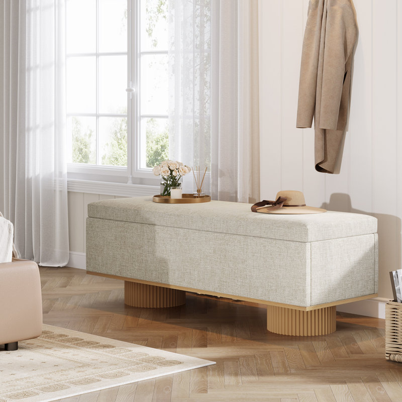 Fabric Upholstered Storage Bench