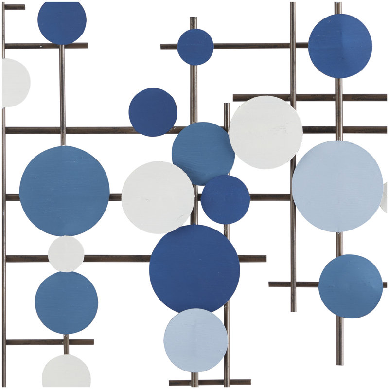 Décoration murale bleue géométrique 39 "x 1" x 23 "