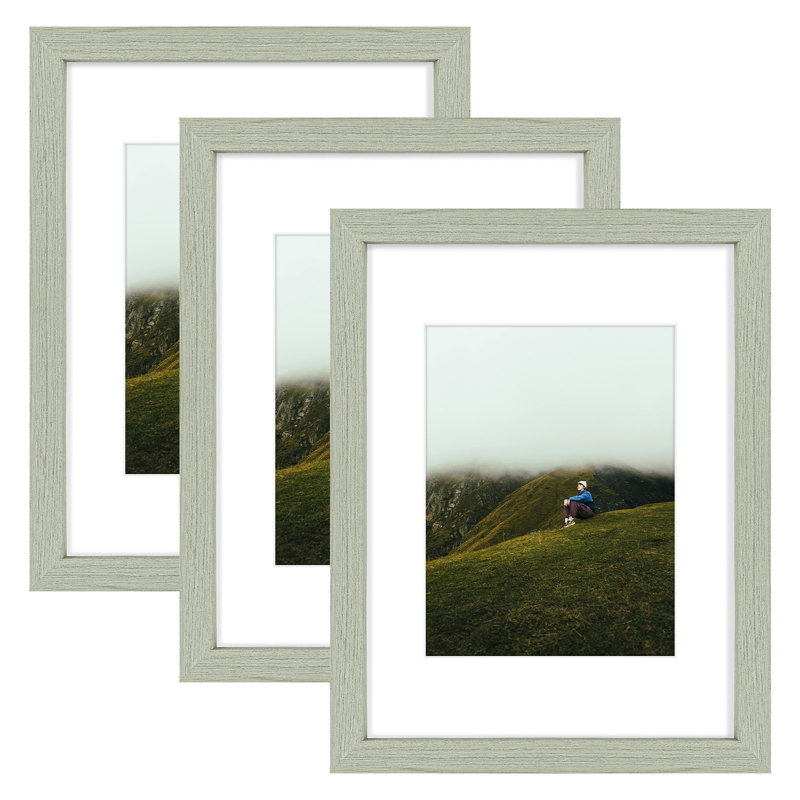 Cadres en bois d'ingénierie avec plexiglas, Gris clair, 9 po x 12 po