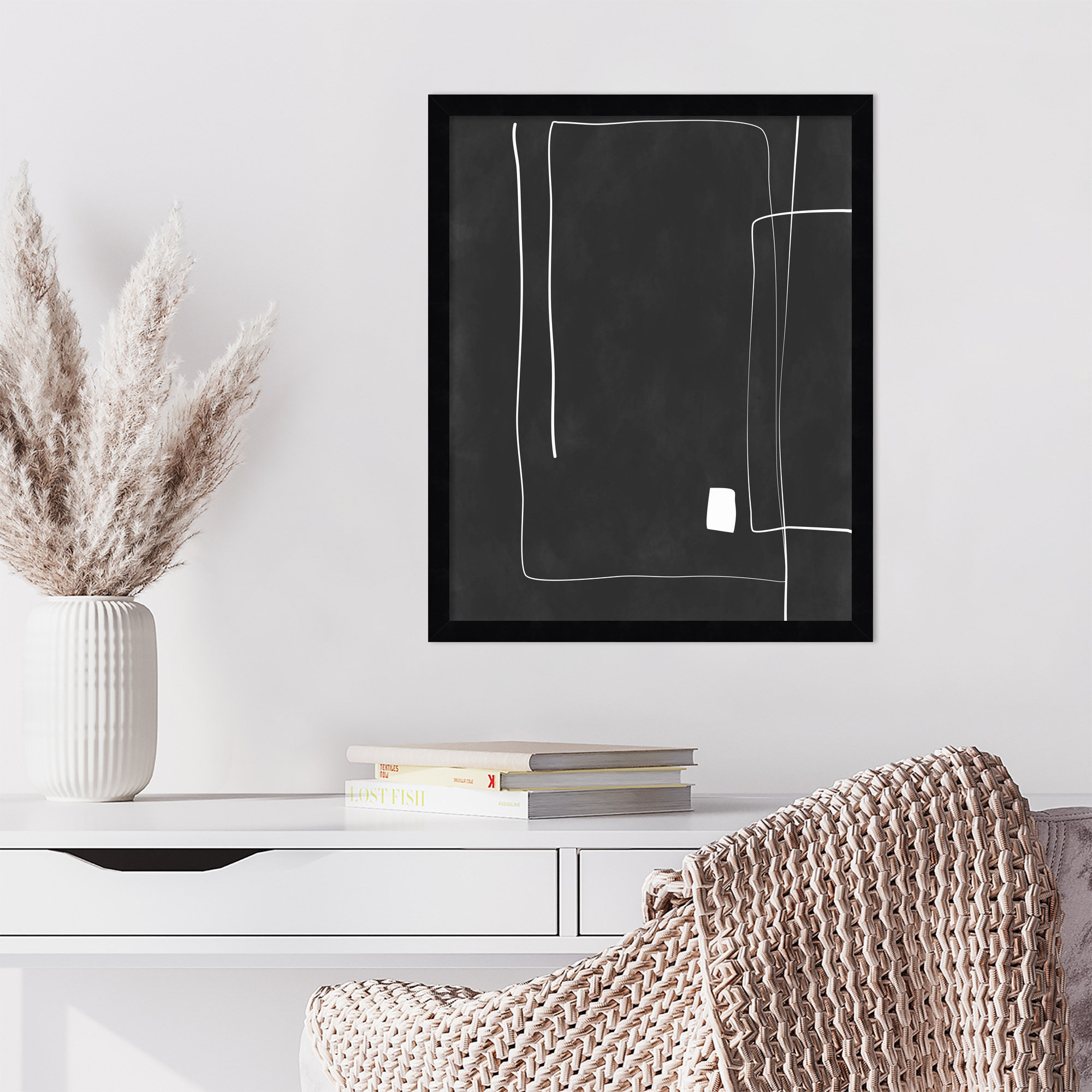 Black And White 36 by Elena Ristova, 21" H x 17" W, Black