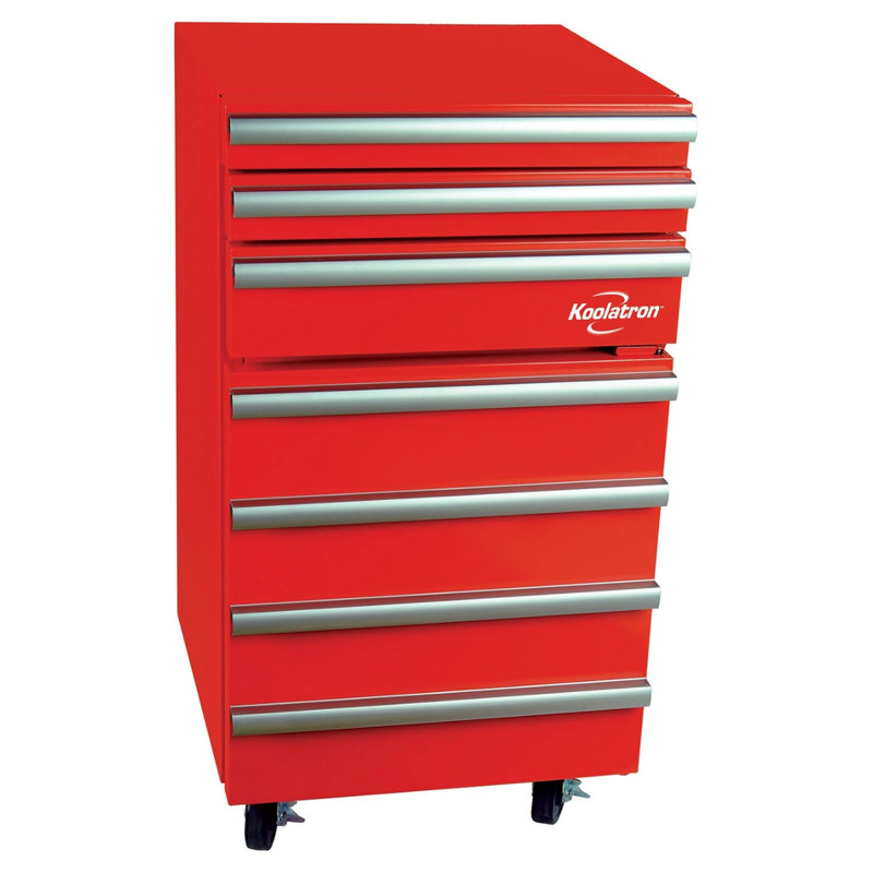 Koolatron Tool Chest Fridge 1.8 cu ft Rolling Fridge with Tool Drawers Red