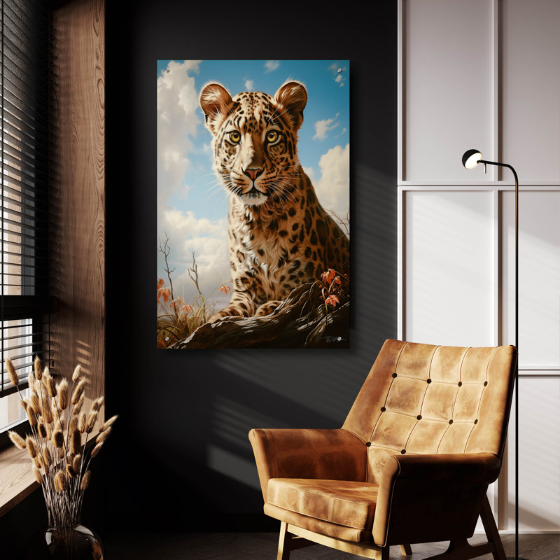 «Baby Leopard» par Momart, art mural acrylique, H 36 po x l 24 po x P 0,2 po