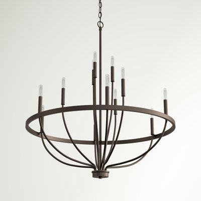 Greyson Dimmable Wagon Wheel Chandelier