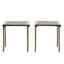 2 pièces Kd Tables en aluminium coulé - H 18 po x l antique pour patio avec centre tissé et table de bout décorative avec 2 pieds de table carrés bouclés