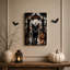 Art mural sur toile, "Chat noir à la porte de carnaval effrayant"-553190866