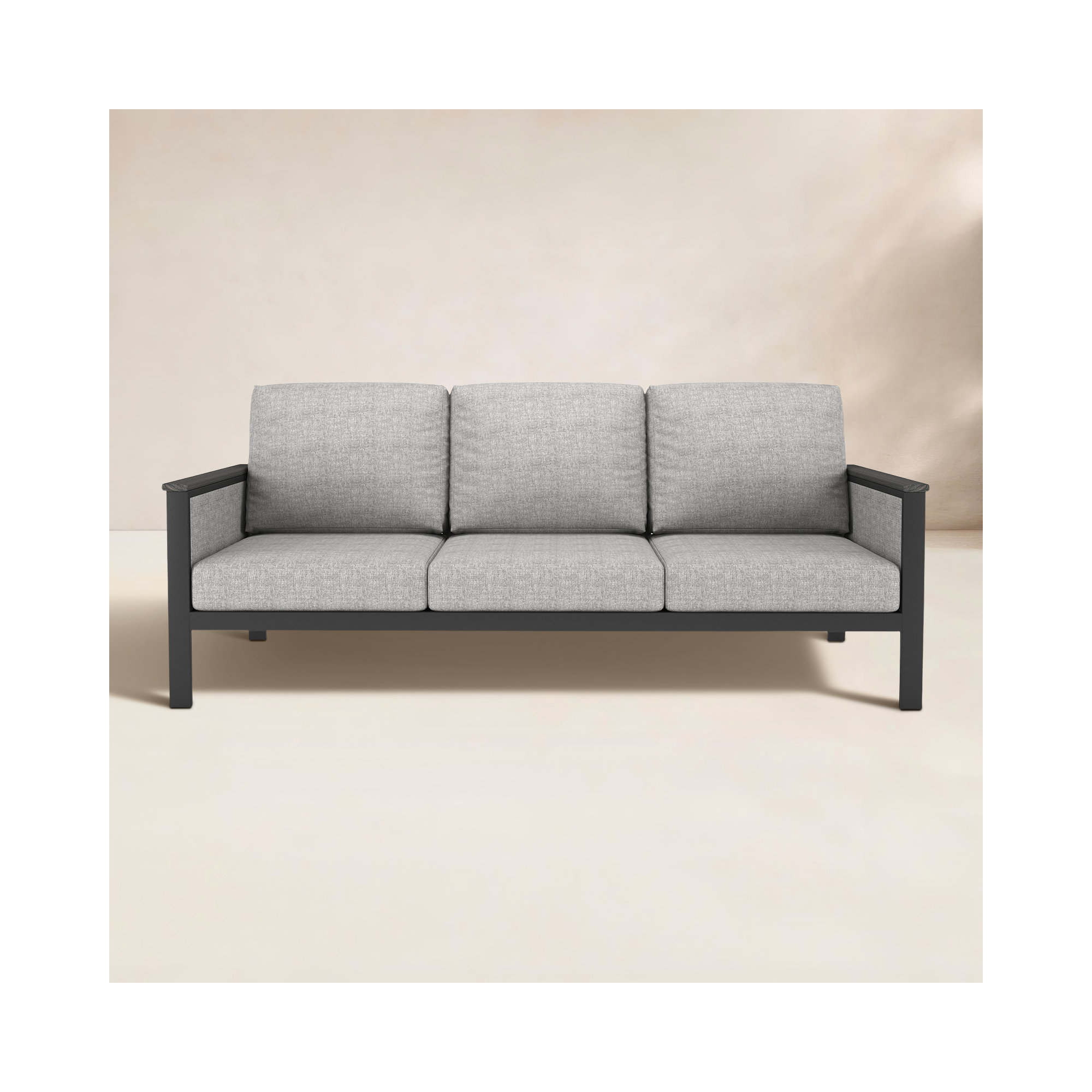 Townsend 80'' Wide Outdoor Patio Sofa with Sunbrella® Cushions, Canvas Granite