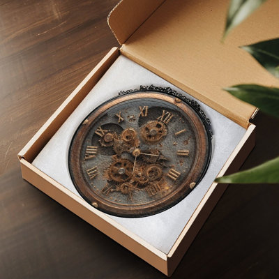 Horloge à engrenages Steampunk, panneaux de vitrail, attrape-soleil pour la décoration de fenêtre