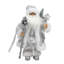 Figurine de Noël 12 "blanche et argentée avec bâton et cadeau