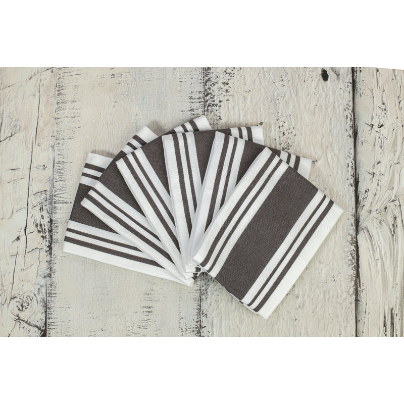 Cotton Stripe Jacquard Dish Cloth Kitchen Towel, Gray
