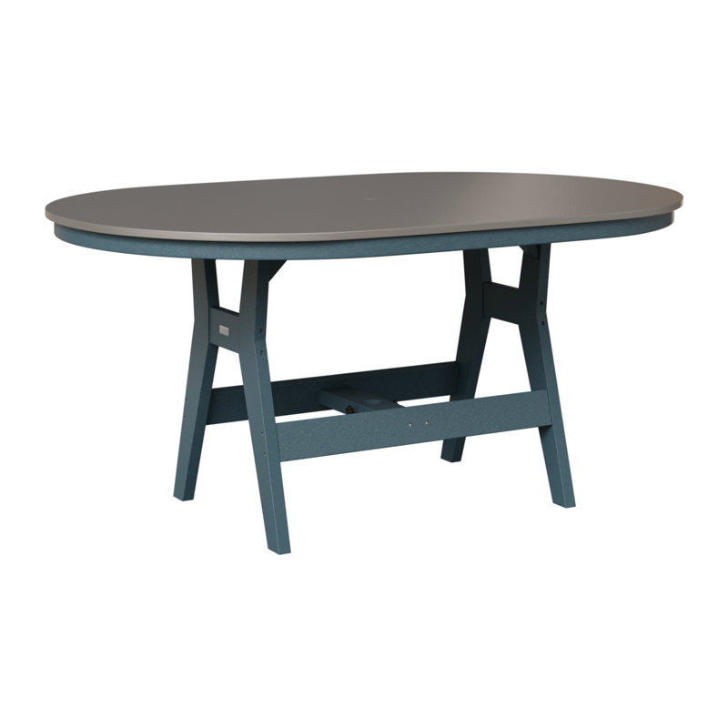Table de bar berlinoise Berlin, Acier inoxydable martelé, H 38,87 po x l 64 po x P 44 po, Ardoise