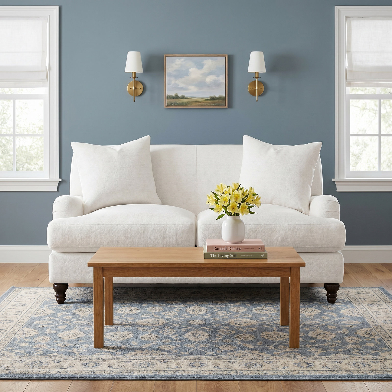 Walters 59'' Tight Back Loveseat, Bayou Light Gray Canvas