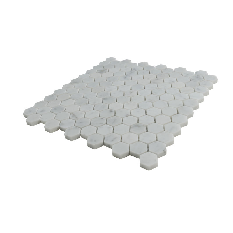Heritage 1 in. x 1 in. Honeycomb Honed Marble Tile