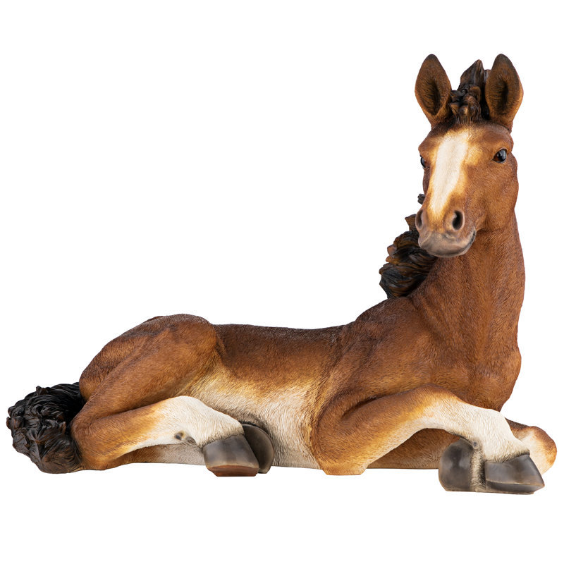 Statue de jardin poney relaxante