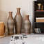 Vases en rotin en PVC tissés à la main, ensemble de 3 vases de plancher décoratifs bruns, vases en rotin imitation pure faits à la main