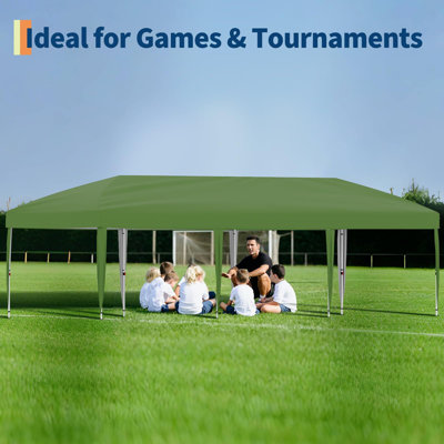 10x10ft / 10x30ft Pop Up Canopy Tent with Sidewalls - Heavy Duty Adjustable Height Outdoor Canopy, Includes 4/8-Weight Anchoring System / Roller Bag for Events/Camping - Blue/Black/Green/White/Gray/Khaki