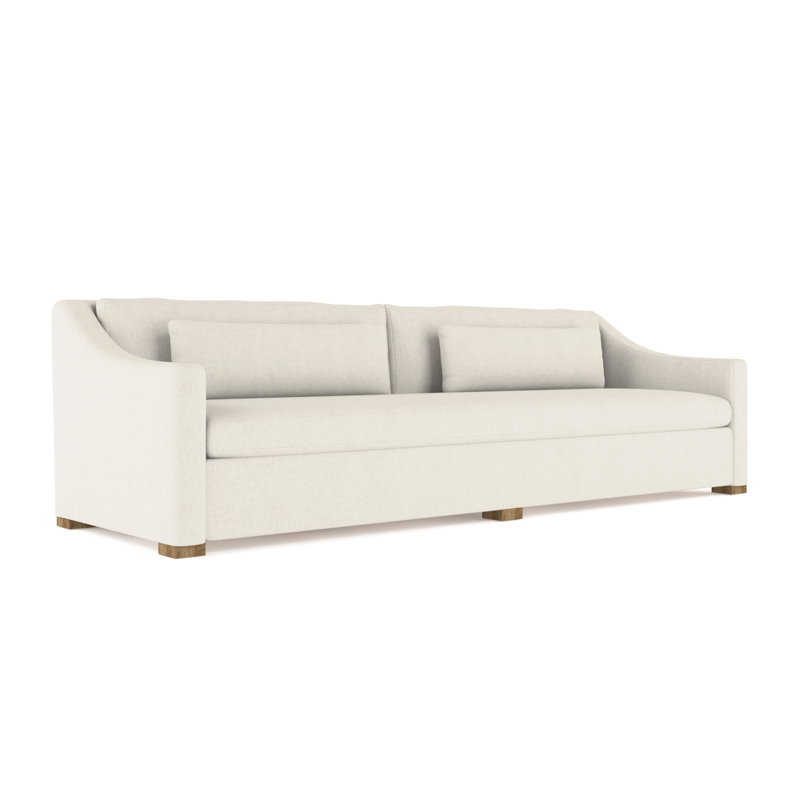 Crosby Slope Arm Sofa, Box Weave Linen Alabaster, 32.5" H x 84" W x 43" D, Ebony