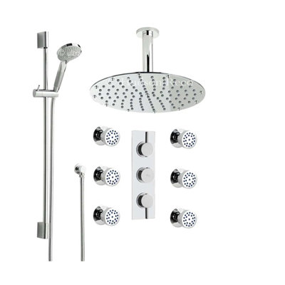 Système de douche à pluie et pluie thermostatique au plafond FontanaShowers Mugla