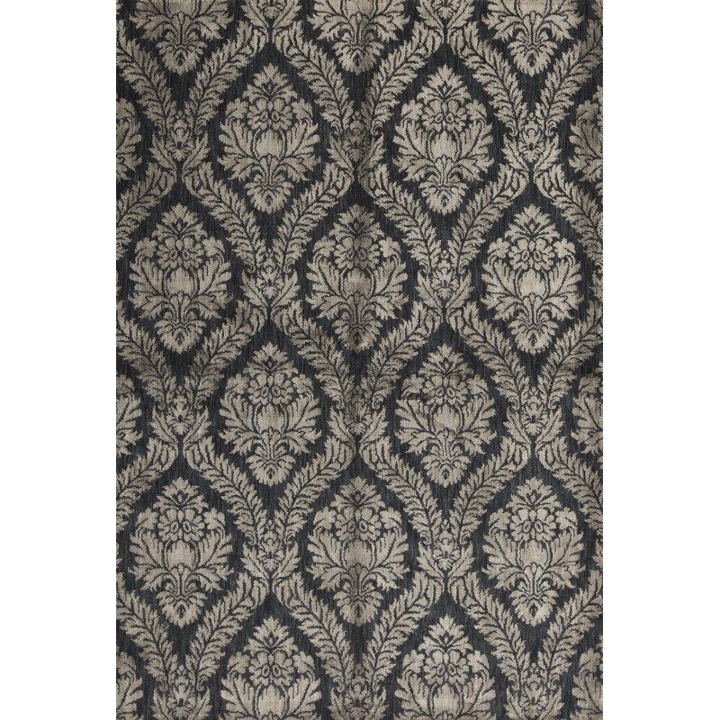 Tapis noir et doré de haute qualité noué à la main