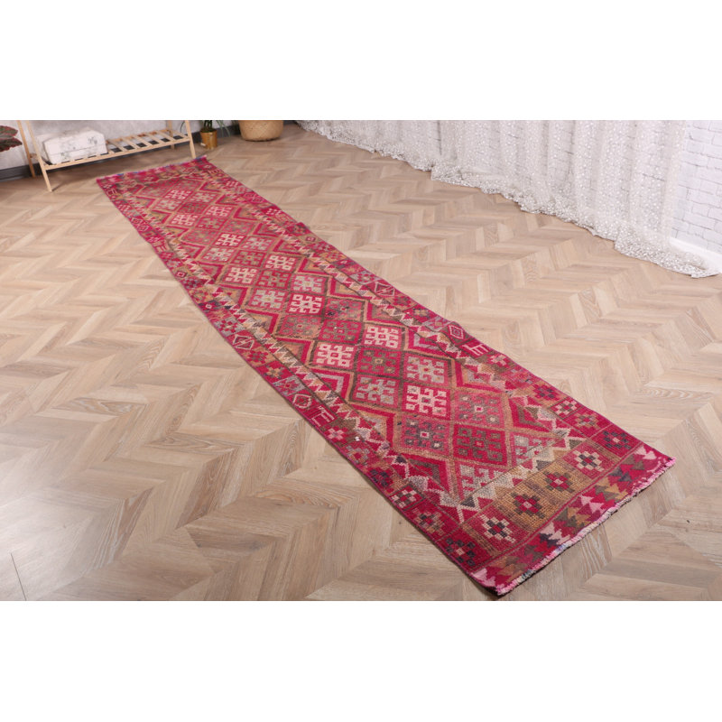 Tapis de couloir traditionnel turc avec motif géométrique pour une touche frappante dans votre décor